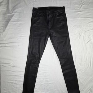 Citizens of Humanity Rocket High Rise Skinny Jeans Black Coated Size 29